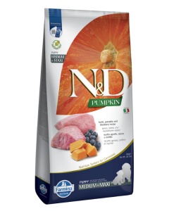 N&D Pumpkin Miel, Dovleac & Afine Puppy Medium & Maxi – Hrana uscata cu miel pentru catei de talie mare si femele gestante sau lactante - Img 2
