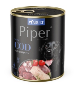 Piper – Hrana umeda cu cod si tomate pentru caini adulti, 800g