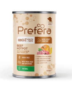 Prefera Pro H&T Adult 400 gr- Hrana umeda tip tocana de vita pentru caini adulti