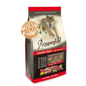 Primordial Grain-Free Holistic Dog Adult Mini cu Miel si Mistret - Hrana uscata completa ultra premium pentru cainii adulti de talie mica