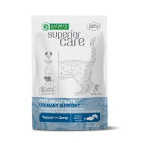 Superior Care Topper Adult Cat Urinary cu Ton si Somon - Hrana umeda complementara pentru sustinerea sistemului urinar la pisici adulte, 70g