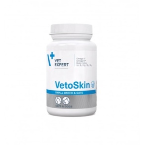 VetoSkin Small Breed Twist-Off 300 mg – Supliment dermatologic pentru afectiuni ale pielii si blanii, 60 capsule