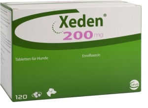 Xeden 200mg - Antibiotic oral pentru infectii urinare, respiratorii si cutanate, pentru pisici, 120 Tablete