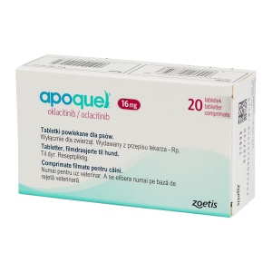 Apoquel 16 mg - Comprimate masticabile pentru reducerea pruritului si inflamatiei cutanate la caini, 20 Comprimate