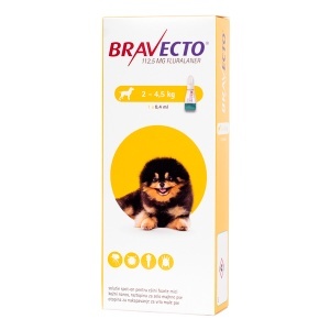 Bravecto Spot-On 112.5 mg – Antiparazitar extern pentru caini de talie foarte mica (2–4.5 kg) – 1 Pipeta