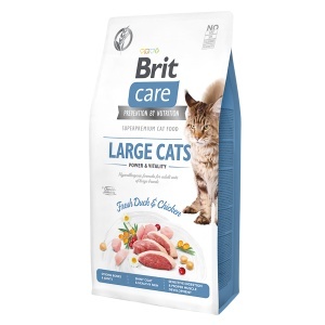 Brit Care GF Cat Large Cats Power and Vitality - Hrana uscata superpremium fara cereale cu rata si pui pentru pisici adulte de talie mare