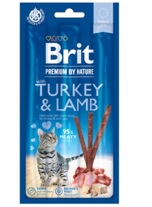 Brit Premium By Nature Cat Sticks With Turkey and Lamb - Recompense sub forma de stickuri cu curcan si miel, 3x5 g