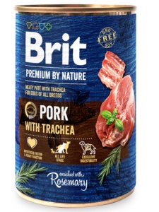 Brit Premium by Nature Pork with Trachea - Hrana completa umeda cu porc