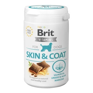 Brit Vitamins Skin & Coat – Supliment cu proteina din somon pentru sanatatea pielii si a blanii, 150 g
