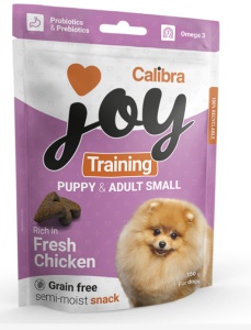Calibra Joy Dog Training Snacks Puppy&Adult S Chicken - Recompensa semiumeda pentru caini de talie mica, 150 g