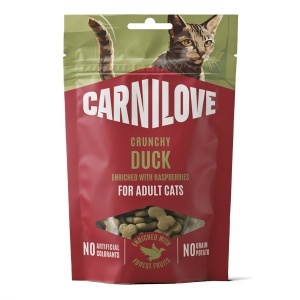 Carnilove Cat Crunchy Snack Duck & Raspberries – Recompense crocante cu rata si zmeura, 50 g