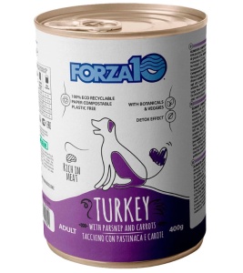 FORZA10 ALL DAY TURKEY AND CARROTS CV – Hrana umeda completa pentru caini adulti, cu curcan si morcovi, 400g