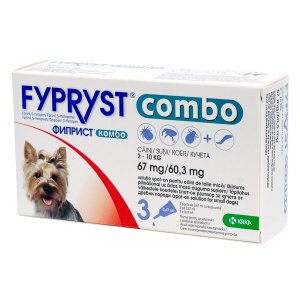 Fypryst COMBO spot-on 67mg- Pipete antiparazitare externe pentru caini de talie mica(2-10 kg) 3 doze