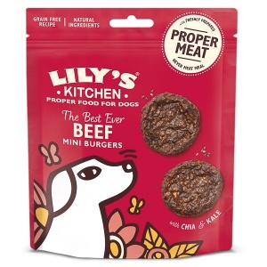 Lily's Kitchen The Best Ever Beef Mini Burgers – Recompense cu vita pentru caini, 70 g