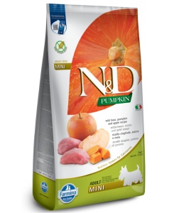 N&D Pumpkin Mistret, Dovleac & Mar Adult Mini – Hrana uscata cu Mistreț pentru caini adulti de talie mica