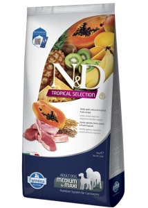 N&D Tropical Selection Miel si Fructe Tropicale Adult Medium & Maxi - Hrana uscata completa pentru caini adulti de talie medie si mare, 10 kg