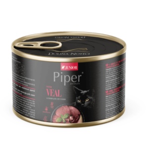 Piper Cat Kitten – Hrana umeda cu vitel pentru pisici tinere (3 luni+), 185g