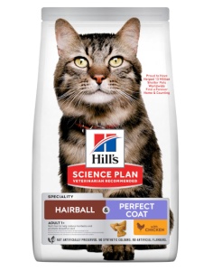 SP FELINE ADULT HAIRBALL&PERFECT COAT - Hrana uscata cu pui pentru pisici adulte (1+ ani) pentru reducerea formarii bezoarelor
