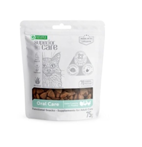 Superior Care Recompense Oral Care cu Pasare pentru Pisici Adulte - Recompense functionale pentru igiena orala pentru pisici adulte, 75g