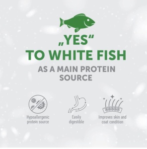 Superior Care White Dogs Grain Free Small&Mini Breeds Junior cu Peste Alb - Hrana uscata completa Super Premium pentru caini juniori de talie mica (1–10 kg), cu blana alba - Img 6
