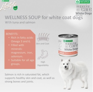 Superior Care White Dogs Wellness Soup cu Ton si Somon - Supa complementara super premium, destinata cainilor adulti din toate rasele cu blana alba - Img 4