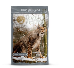 Taste of the Wild Cat Pouch Senior cu Pui Pate - Hrana umeda completa Super Premium tip pateu cu pui pentru pisicile senior, 85 Gr