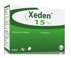Xeden 15mg - Antibiotic oral pentru infectii urinare, respiratorii si cutanate, pentru pisici, 120 Tablete