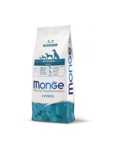 15kg Monge Super Premium Adult Hypo-Fish - Hrana uscata completa cu Somon si Ton pentru caini adulti