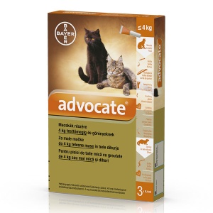 Advocate Cat - Antiparazitar extern si intern pentru pisici (sub 4kg) 3 Pipete