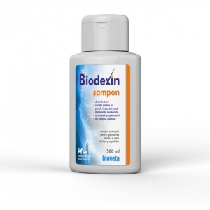Biodexin Sampon – Sampon antiseptic cu clorhexidina pentru caini si pisici, 500 ml