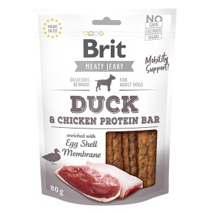 Brit Jerky Duck Protein Bar - Recompense tip batoane cu rata pentru caini adulti, 80g