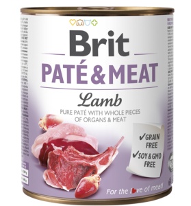 Brit Pate and Meat Lamb - Hrana umeda pentru caini cu miel, 800 g