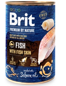 Brit Premium by Nature Fish with Fish Skin - Hrana umeda cu peste pentru caini