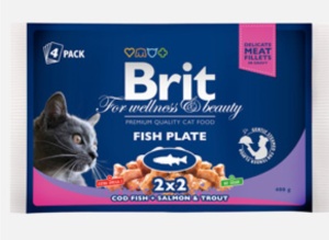 Brit Premium Cat multipack felii de peste - Hrana umeda pentru pisici cu peste, plic 400 g