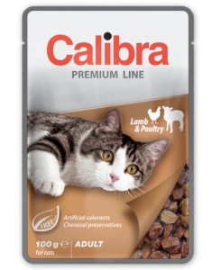 Calibra Cat Pouch Premium Line Adult Lamb & Poultry - Hrana umeda cu miel si pasare pentru pisici adulte, 100 g