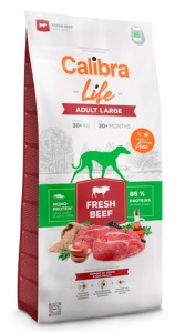 Calibra Dog Life Adult Large Fresh Beef - Hrana uscata cu vita pentru caini adulti de talie mare, 12 kg