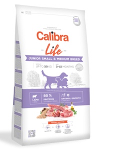 Calibra Dog Life Junior Small & Medium Breed Lamb - Hrana uscata cu miel pentru caini juniori de talie mica si medie