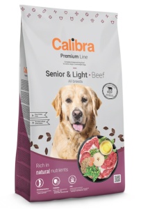 Calibra Dog Premium Line Senior & Light Beef - Hrana uscata pentru caini seniori, controlul greutatii, 12 kg