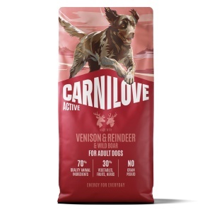 Carnilove Active Dog Dry Venison & Reindeer & Wild Boar Adult All Breeds - Hrana uscata pentru caini adulti, cu vanat, ren si mistret