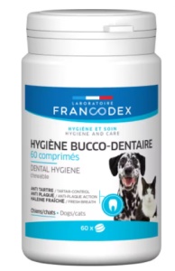 Francodex Pasta de Dinti Masticabila pentru Caini si Pisici – Supliment pentru igiena orala, 60 capsule