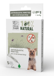 Fresh farm spot on antiparzitar S - Solutie externa antiparazitara pentru animale mici, 5 x 2 ml