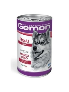 Gemon Chunks Adult Maxi Beef&Rice 1250gr -Hrana umeda completa cu vita si orez pentru caini adulti de talie mare