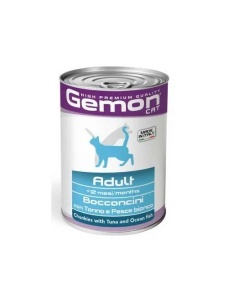 Gemon Pouches-Chunkies Sterilised Tuna&Ocean Fish 415gr - Hrana umeda completa cu ton si peste oceanic pentru pisici adulte