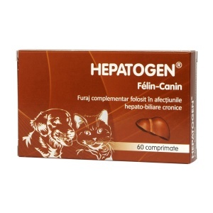Hepatogen Felin Canin 25 mg – Supliment hepatoprotector pentru caini si pisici, 60 comprimate