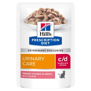 Hill's PD Feline c/d multistress - Hrana umeda cu somon 12 Plicuri x85 G