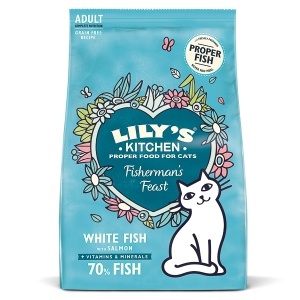 Lily's Kitchen Fisherman's Feast – Hrana uscata cu peste alb si somon pentru pisici adulte, 2 kg
