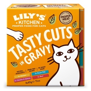 Lily's Kitchen Tasty Cuts in Gravy – Selectie de hrana umeda in sos pentru pisici adulte, 8 x 85 g