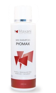 Maxani PyoMax sampon pentru piele - Sampon dermatologic purifiant pentru animale cu probleme cutanate, 200 ml