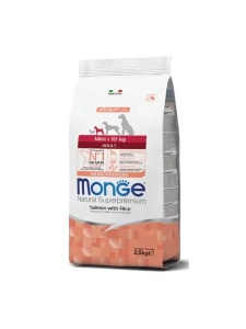 Monge Super Premium Mini Salmon&Rice - Hrana completa uscata cu somon si orez pentru cainii adulti de talie mica