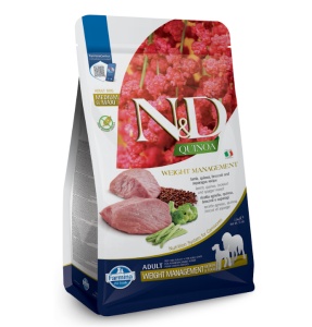N&D Quinoa Weight Management Medium & Maxi – Hrana uscata cu miel pentru caini cu tendinta de supraponderalitate, 7kg